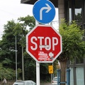 Verkehrschild "Stop eating Animals"